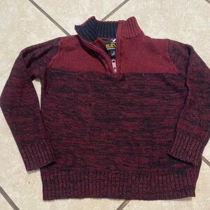 Eleven Paris Kids Burgundy and Black Sweater